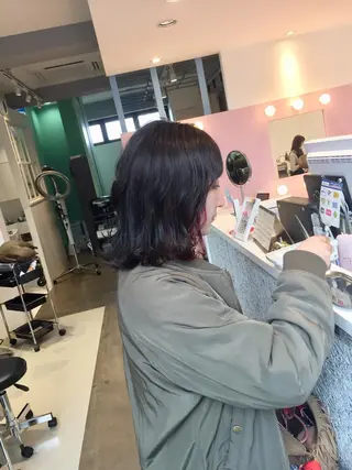 ミディアム 所渉/韓国レイヤー /ウルフカットのヘアスタイル