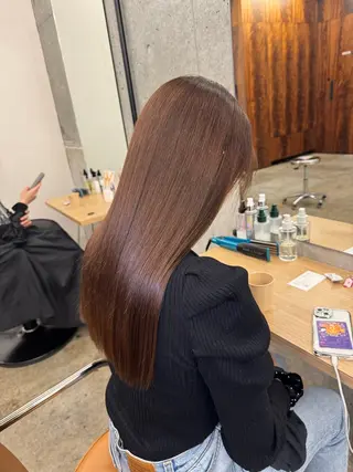 ロング 髪質改善×縮毛矯正× 艶カラー　吉原和磨のヘアスタイル