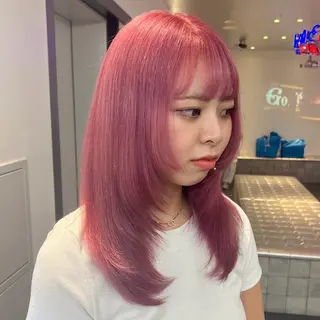 セミロング 🌼動き×透明感🩵 ハイトーン/ナナのヘアスタイル