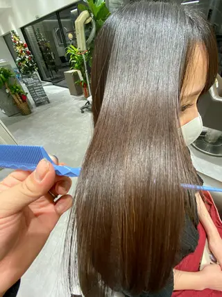 ロング ムトウセイマ/艶髪 /艶ケアWブリーチのヘアスタイル
