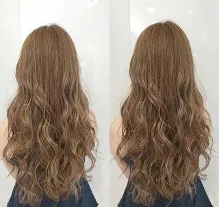 ロング カラー パーマ ヘアアレンジ 大阪レミーエクステ チビ編み込みのヘアスタイル