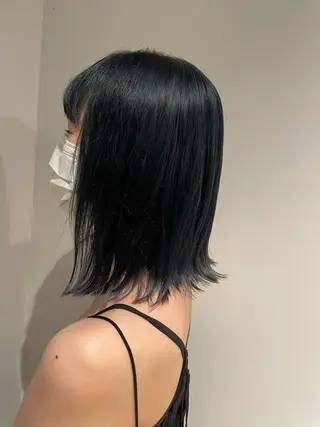 ミディアム カラー パーマ ヘアアレンジ ハイトーンカラー🤍 山下 優華のヘアスタイル