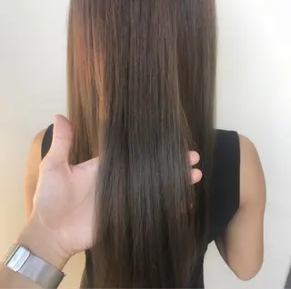 ロング カラー ハイライト、レイヤー カット/西梅田/中西のヘアスタイル
