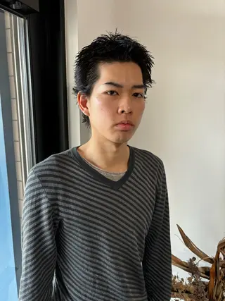 ショート デザインパーマ 藤田和樹のヘアスタイル