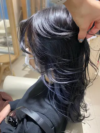ロング カラー 安永 涼のヘアスタイル