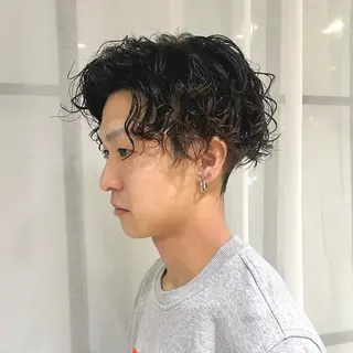 ショート パーマ ボブレイヤー/ ブリーチ/miyuuのヘアスタイル