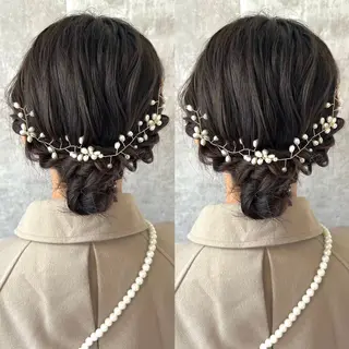 セミロング ヘアアレンジ ヘアメ🎀エクステ 🪽横浜/しほ🧸のヘアスタイル