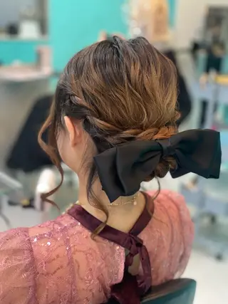 ミディアム ヘアアレンジ mana/髪質改善/ ヘアセット/パーマのヘアスタイル