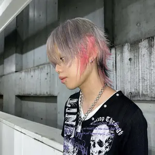 ショート カラー ハイトーン/ウルフ /エクステ/ましろのヘアスタイル