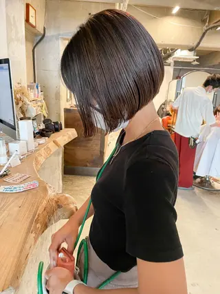 ショート カラー パーマ/レイヤー 岩山丈一郎のヘアスタイル