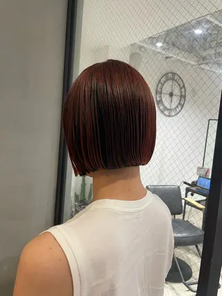 ショート カラー 暖色カラー🍊 ボブ🌿顔周りcutのヘアスタイル