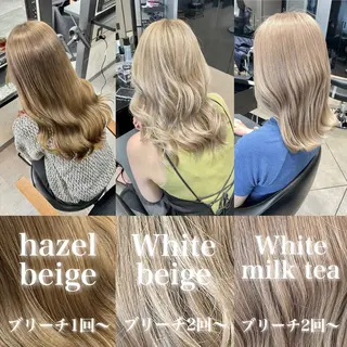 ロング カラー 井本翔太.髪質改善. ベージュ.グレージュのヘアスタイル