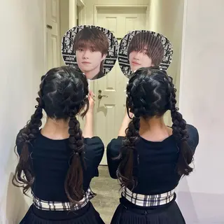 ヘアアレンジ エクステ🎀 暖色カラー🎀amiのヘアスタイル