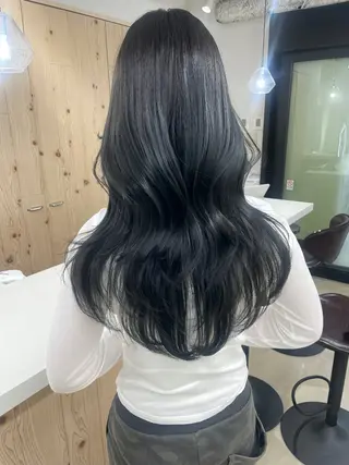 ロング カラー 新宿/韓国ヘア/ 髪質改善ストレートのヘアスタイル