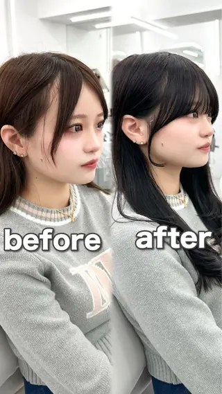 セミロング カラー メンズ 前髪顔まわりカット 🌈中村海聖のヘアスタイル