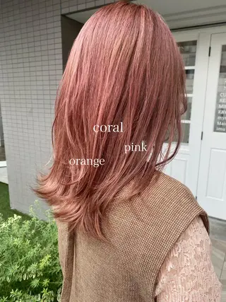セミロング カラー ヘアアレンジ あおい 🍒暖色カラーのヘアスタイル
