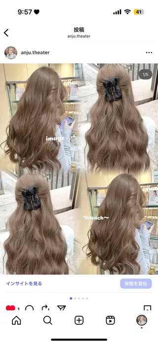 カラー 透ける透明感カラー 🤍anju🎀のヘアスタイル