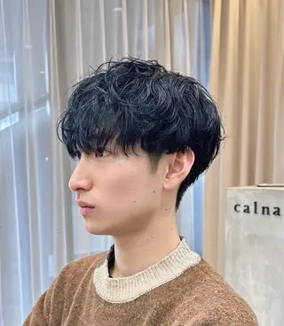 ショート パーマ メンズ calna by ELMO  上ノ井のヘアスタイル