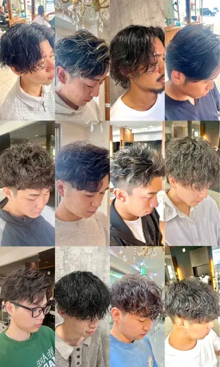 ショート カラー パーマ メンズ パーマ特化美容師 🔥Yoshiyaのヘアスタイル