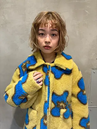 ショート カラー パーマ RUKA 美容院×ネイリストのヘアスタイル