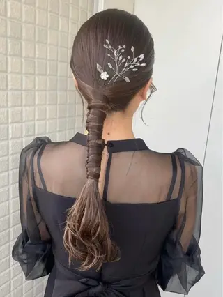 ロング ヘアアレンジ 艶カラー/縮毛矯正/ ケア/アレンジ/桜悠のヘアスタイル