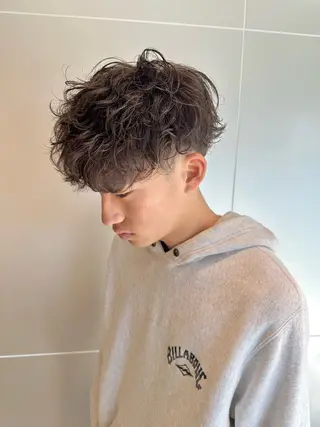 ミディアム パーマ メンズ メンズパーマ達人/ フェード/イツキのヘアスタイル
