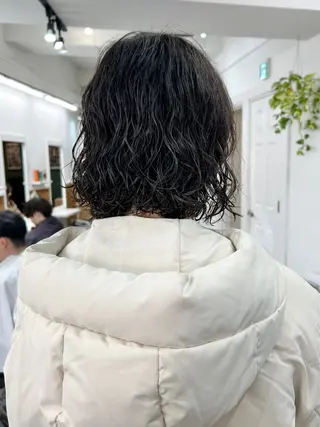 ミディアム パーマ レイヤーボブ/ 艶カラー/サナ🌼のヘアスタイル