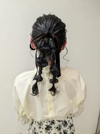 ロング ヘアアレンジ bright所属・miku ヘアセット/着付けのヘアスタイル