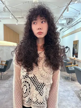 ロング パーマ ヘアアレンジ 丸山渉/パーマ エフェクトブリーチのヘアスタイル