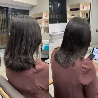 セミロング 絶対綺麗な暖色カラー 🎯あります✨増渕✨のヘアスタイル