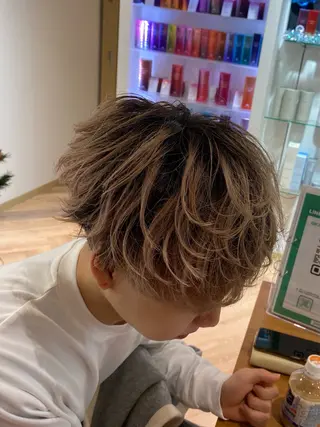 ショート メンズ メンズ特化/フェザー /パーマ/伊勢元のヘアスタイル