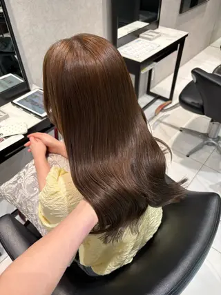 セミロング 🎀ིྀ暖色カラー/ 髪質改善/みどりのヘアスタイル