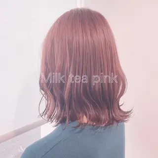 セミロング カラー パーマ ヘアアレンジ ネイル マツエク・マツパ 韓国レイヤー🕊️ 柔らかベージュ🧸のヘアスタイル