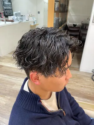 ミディアム パーマ メンズ メンズパーマ 北原寿樹のヘアスタイル