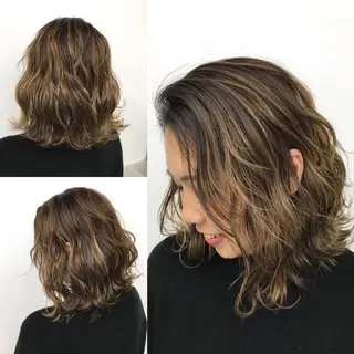 ミディアム カラー 山本　尚輝 🐶ハイライト🐶のヘアスタイル