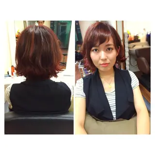 ショート ミディアム セミロング カラー パーマ ヘアアレンジ 成松 勇治のヘアスタイル