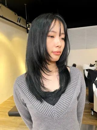 セミロング カラー 加藤好/カットモデル /暖色カラー🍒🧡のヘアスタイル