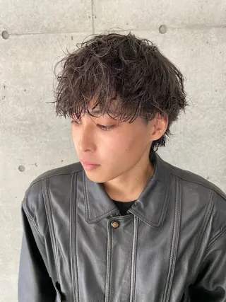 ショート パーマ メンズ パーマ特化/フェザー パーマシャドウ/真生のヘアスタイル