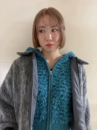 ショート カラー ボブ//パーマ kusa‪🌱‬のヘアスタイル