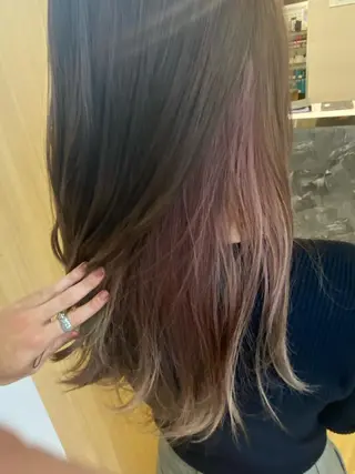 セミロング カラー salowin梅田茶屋町suite所属・ハイトーンヘア/ 島崎　タクミのヘアスタイル