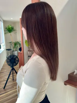 ロング カラー 髪質改善ｶﾗｰ ｹｱﾌﾞﾘｰﾁ/ﾀﾑのヘアスタイル