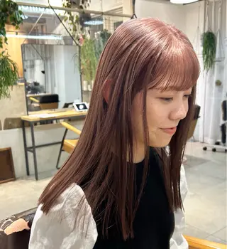 セミロング カラー じゅわっと暖色カラー 🍊Moemiのヘアスタイル