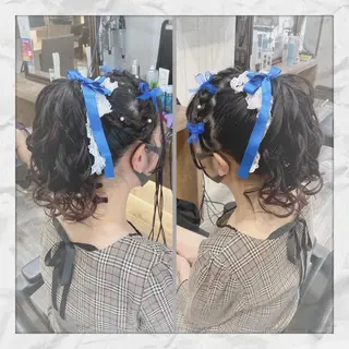 セミロング ヘアアレンジ ヘアセット/着付け 𓇼 松本 夏美𓇼のヘアスタイル