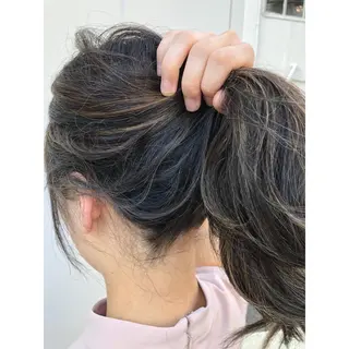 セミロング カラー パーソナルカラー診断 できます　木曽　主博のヘアスタイル