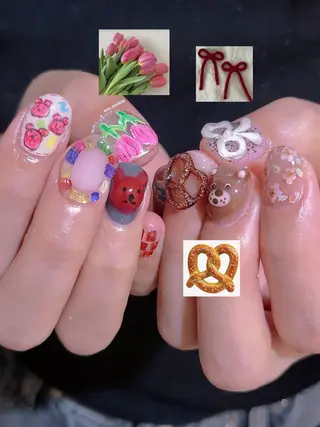 ネイル 3dパーツ/流行り 👧shushu❤️のネイルデザイン