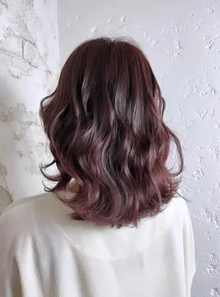 ミディアム カラー ヘアアレンジ 🪽髪質改善ストレー ト🤍美羽🤍のヘアスタイル