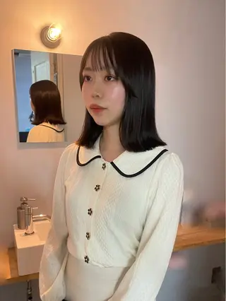 ミディアム ボブカットモデル/パ ーマ/harunaのヘアスタイル