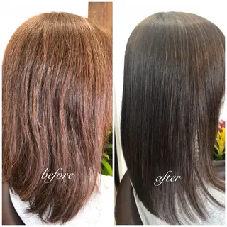 ロング giraffe hair works所属・縮毛矯正モデル募集 新海淳子のヘアスタイル