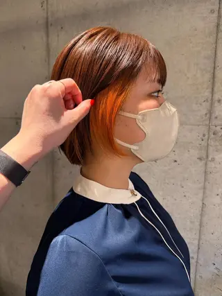 ショート カラー ❤️ブリーチ/暖色/ カラー/大宮のヘアスタイル