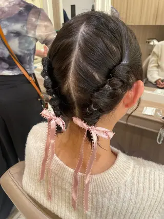 ショート ヘアアレンジ 韓国ヘアメイク🎀/ 縮毛矯正✨山本媛香のヘアスタイル